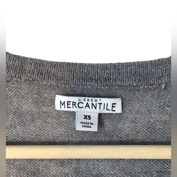 J.Crew Mercantile Lace Sleeve Alpaca Cardigan Sweater - Picture 2 of 5